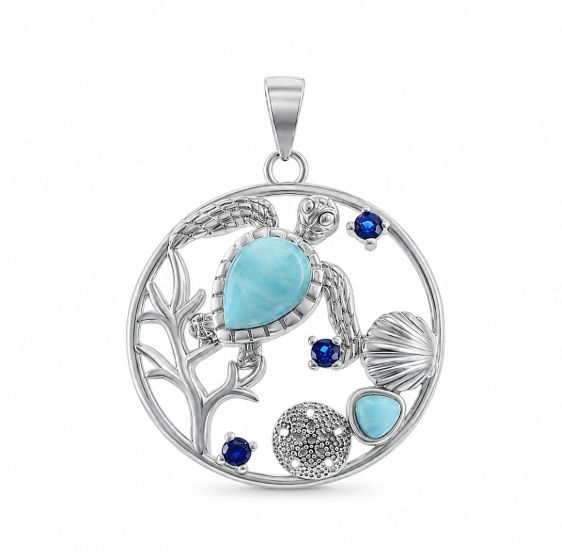 Larimar Turtle Tropical Pendant Larimar Turtle Tropical Pendant