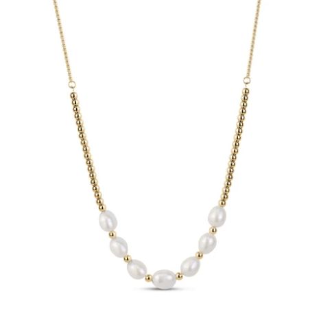 Stainless Steel & Freshwater Pearl Bead Necklace Stainless Steel & Freshwater Pearl Bead Necklace
