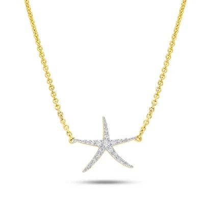 14kt Gold And Diamond Starfish Necklace