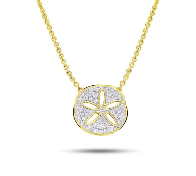 14kt Gold And Diamond Sand Dollar Necklace