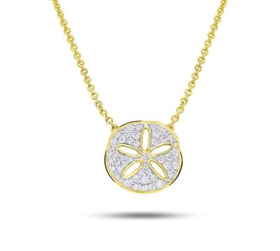 14kt Gold And Diamond Sand Dollar Necklace