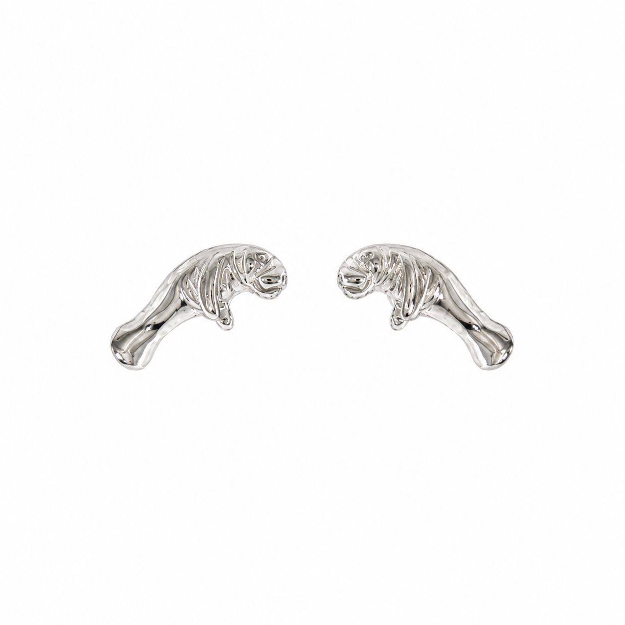 Sterling Silver Manatee Post Earrings Sterling Silver Manatee Post Earrings