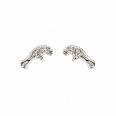 Sterling Silver Manatee Post Earrings Sterling Silver Manatee Post Earrings