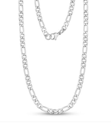 Stainless Steel Figaro Chain 5mm 22"