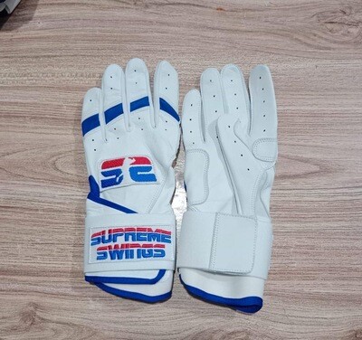 White and Royal Alternate Art Batting Gloves