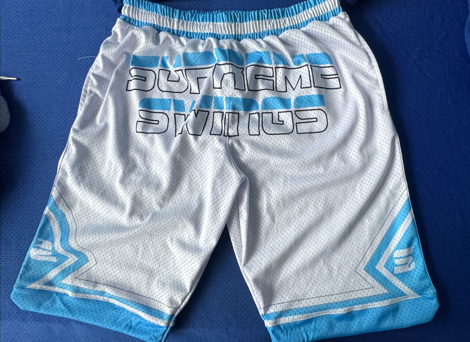 Supreme Swings Shorts White And Sky Blue