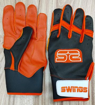 Supreme Swings Black and Orange  Batting Gloves