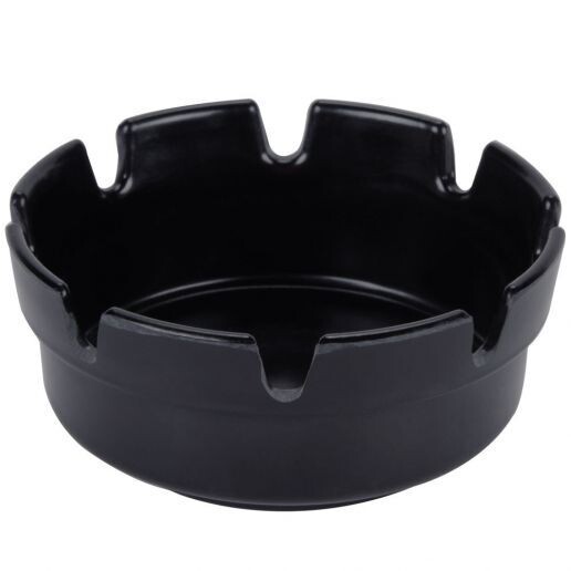 Winco Black 4" Plastic Ashtray