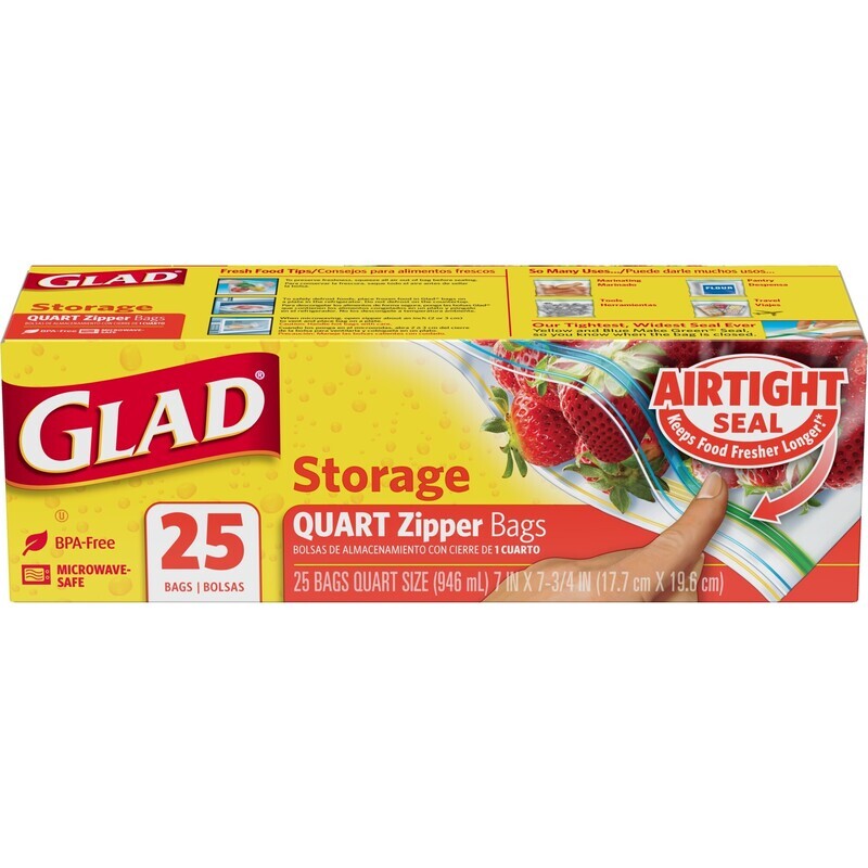 Glad Quart Zipper 25ct