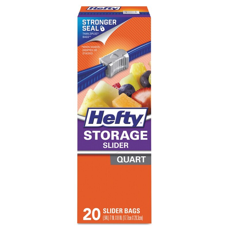 Hefty Quart Zip 20ct