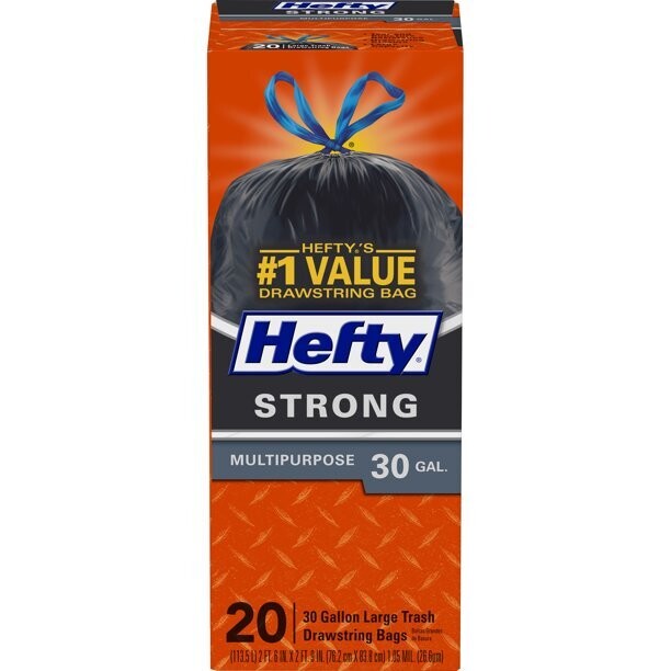 Hefty Cinch Sak 30 Gallon, 20ct