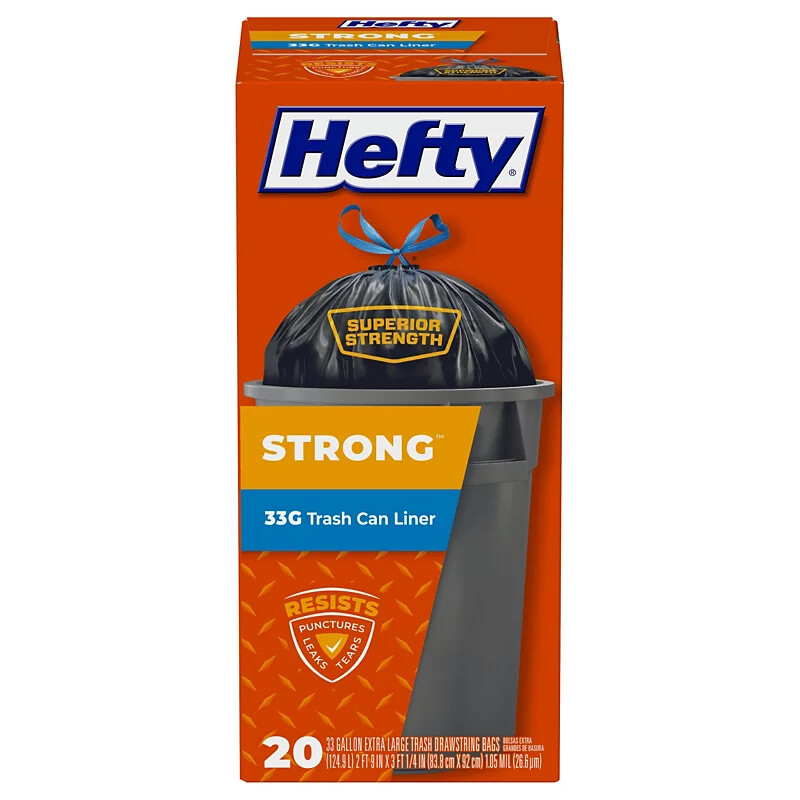 Hefty Extra Large Trash, 33 Gallon 20ct