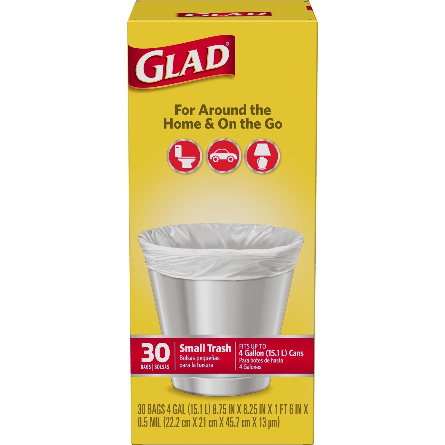 Glad Small Garbage 4 Gallon, 30ct