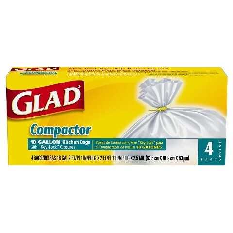 Glad Compactor 18 Gallon, 4ct Bags