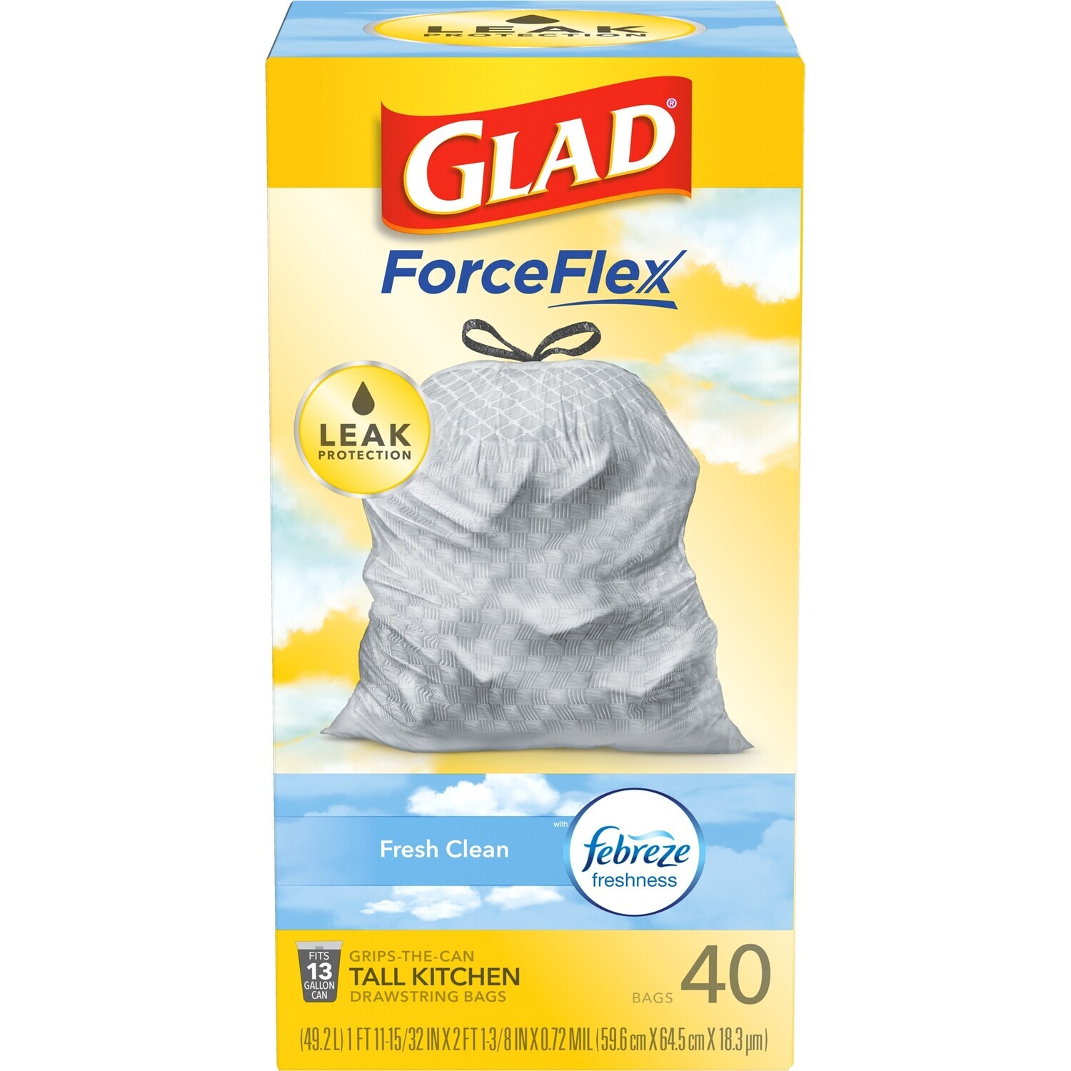 Glad ForceFlex 13 Gallon, 40ct