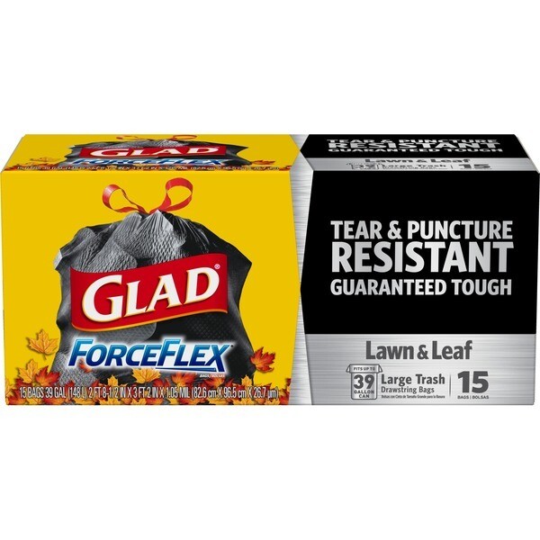 Glad ForceFlex Lawn &amp; Leaf, 15ct