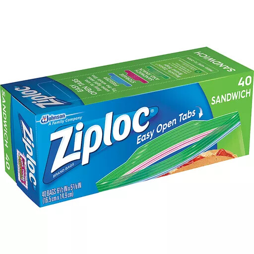 Ziploc Sandwich Bags, 40ct