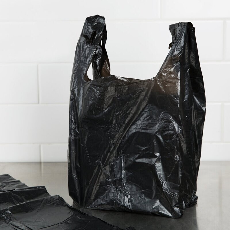 Black Plastic T-Shirt Bags