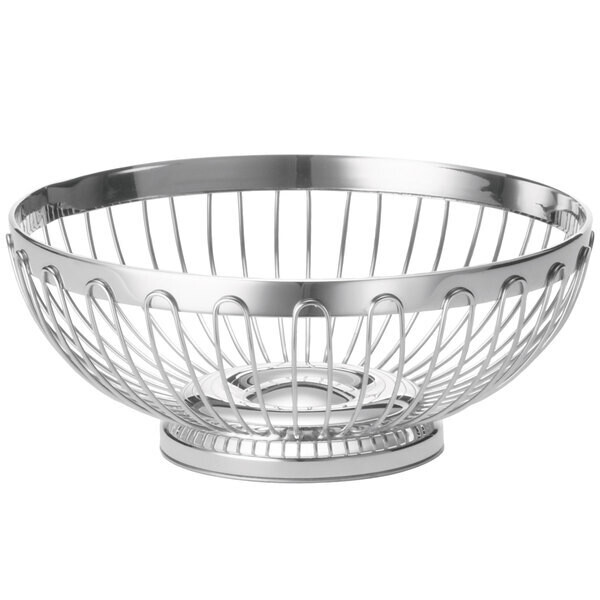 Tablecraft Small Chrome Basket, 7.5" x 5.5" x 2 5/8"