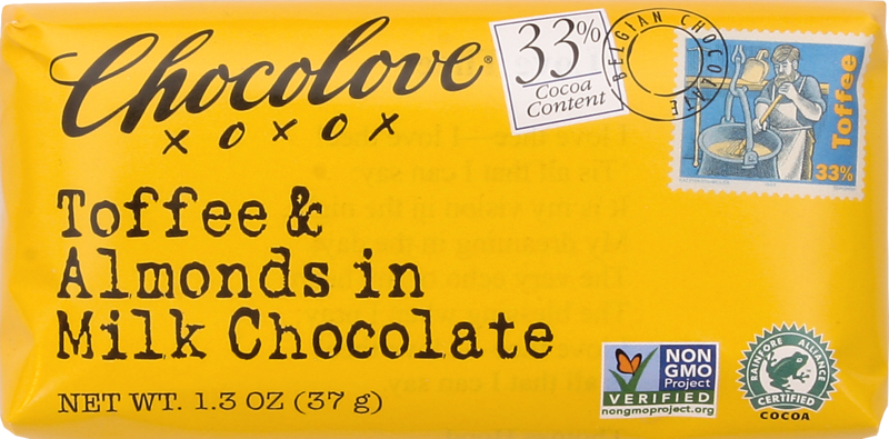 Chocolove Toffee &amp; Almonds Milk Chocolate 1.3oz