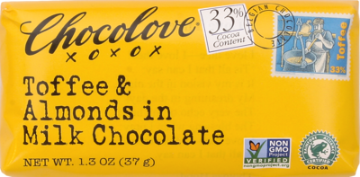 Chocolove Toffee & Almonds Milk Chocolate 1.3oz