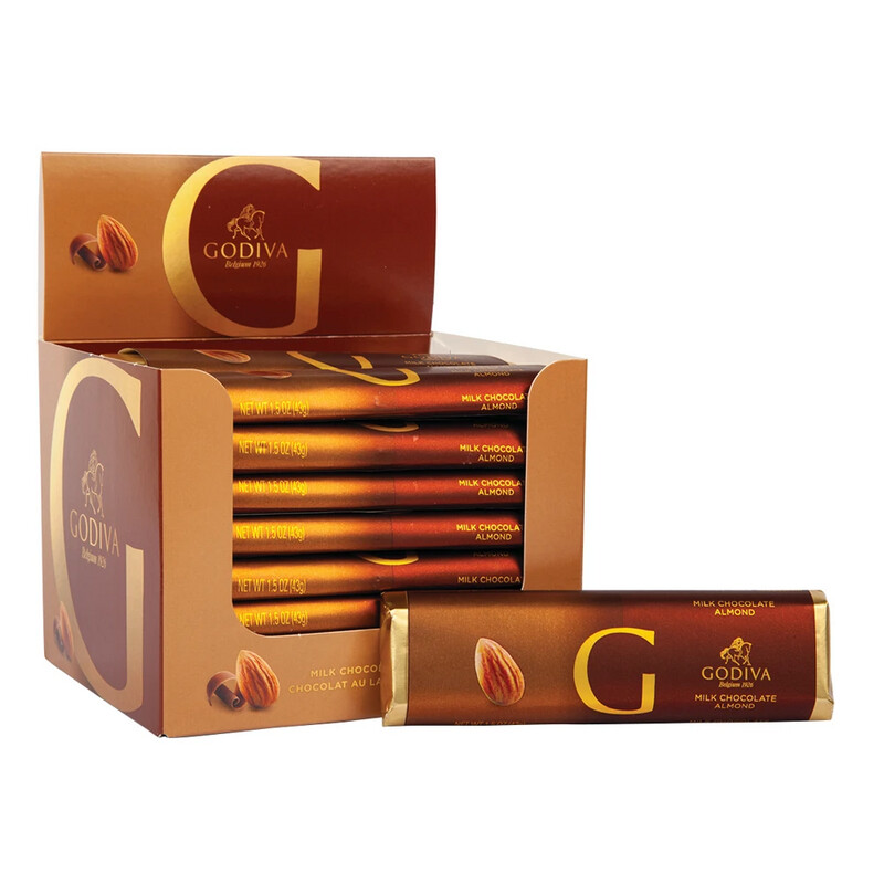 Godiva Milk Chocolate with Almonds, 1.5oz Bar