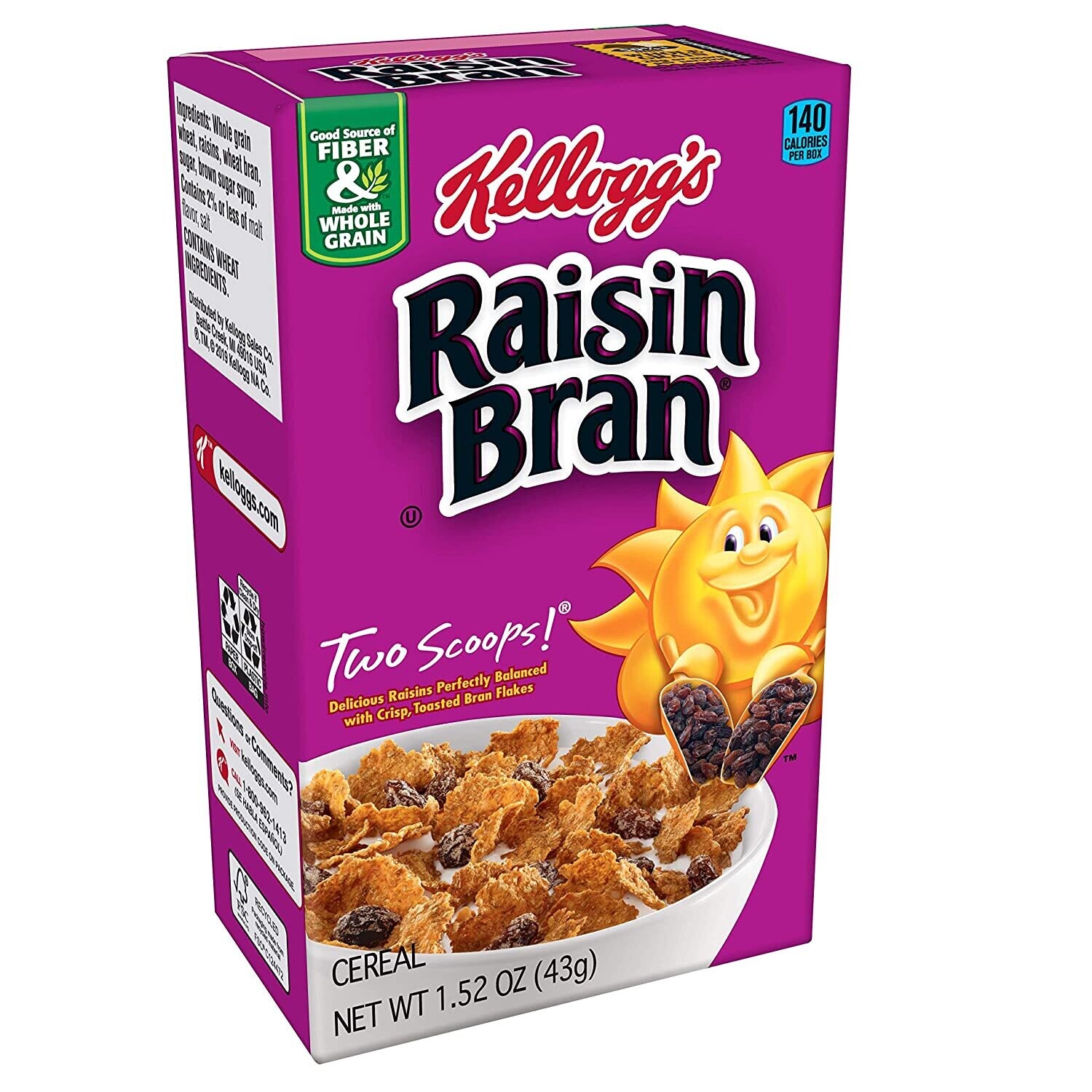 Kellogg&#39;s Raisin Bran 1.52oz Single Serve Box
