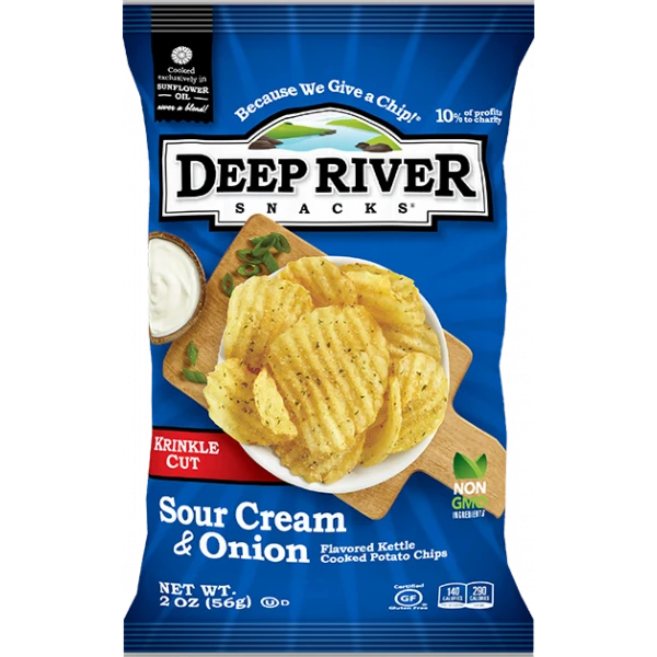 Deep River Sour Cream &amp; Onion Krinkle Cut 2oz