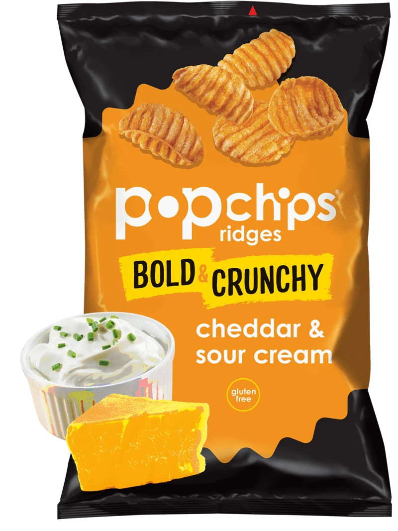 Popchips Cheddar &amp; Sour Cream Ridges .8oz