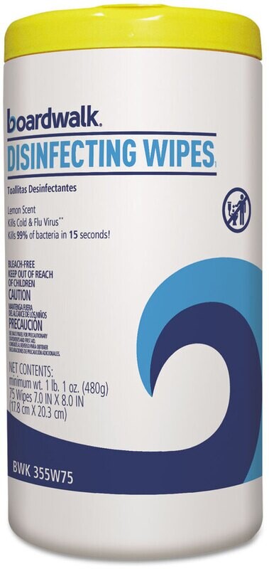 Boardwalk Lemon Disinfecting Wipes 75ct