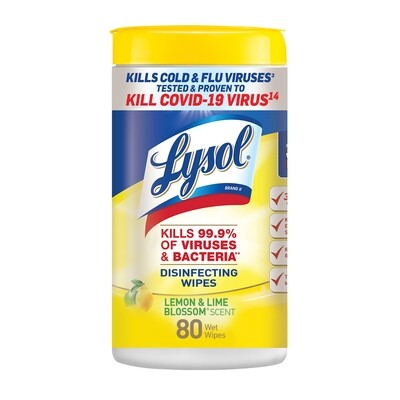 Lysol Lemon-Lime Disinfectant Wipes 80ct