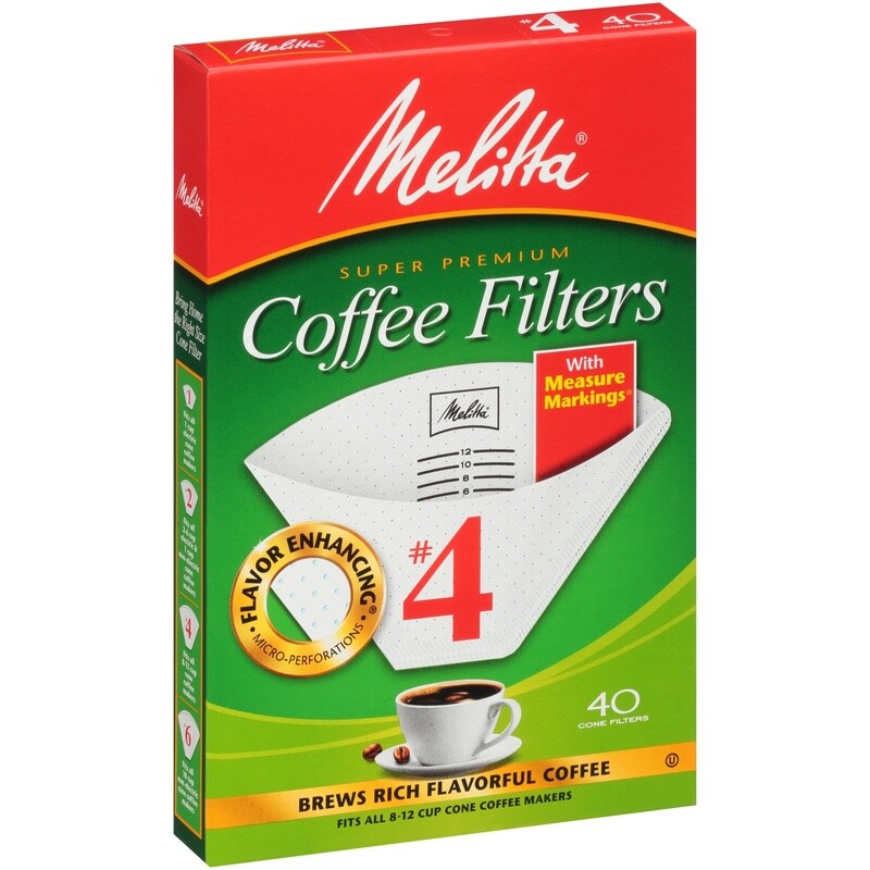 Melitta #4 White Cone 40ct