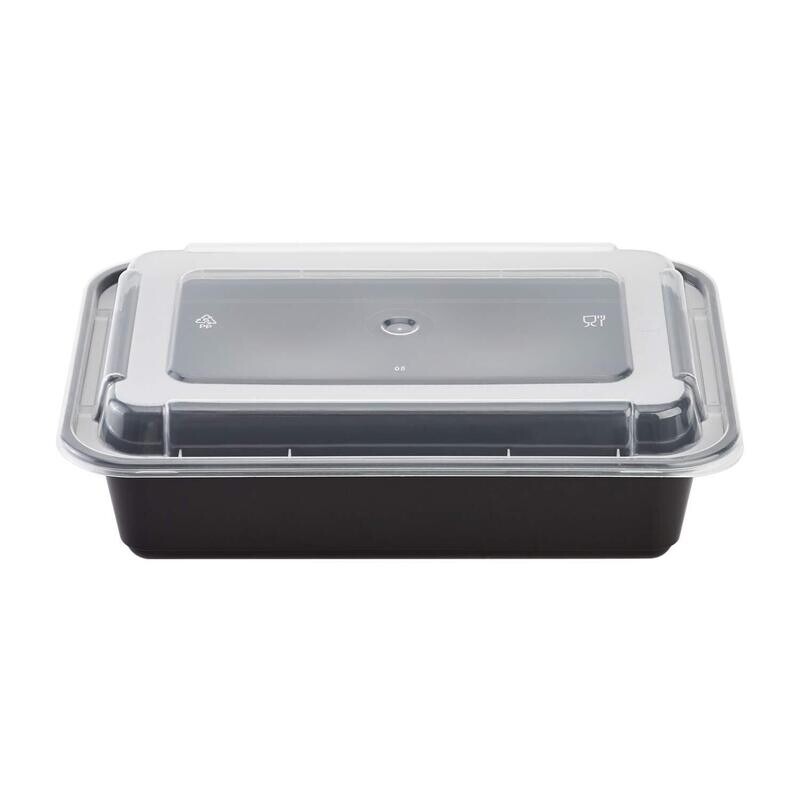 Karat 38oz Microwave Black with Lids