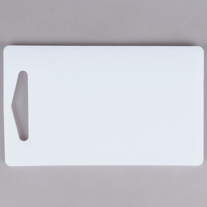 Crestware White Plastic 10" x 6" x 3/8" Cutting Board