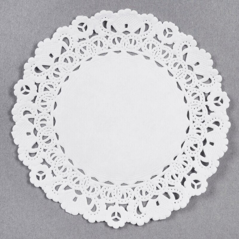 Amscan 4" White Lace Round 48ct