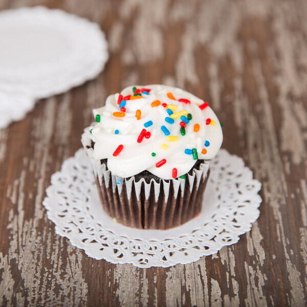 Amscan 4" White Lace Round 48ct