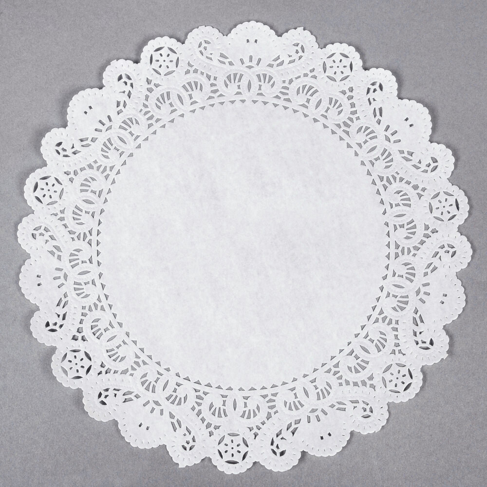 Amscan 12" White Lace Round 12ct
