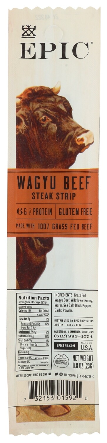 EPIC Snacks Wagyu Beef Steak Strip .80oz