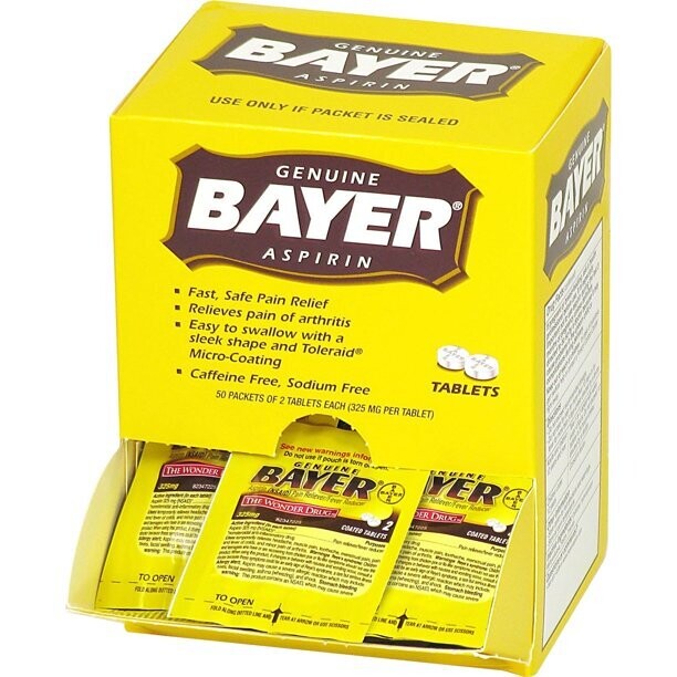 Bayer Aspirin Tablets 2pk Single Dose