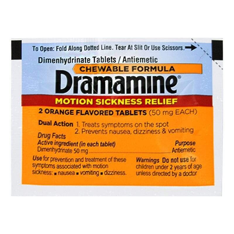 Dramamine Original Tablets Single Dose 2pk