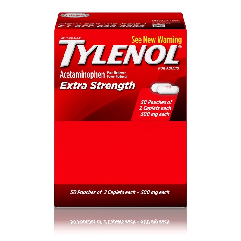 Tylenol Extra Strength 2pk Single Dose 50ct
