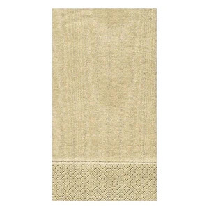 Caspari Guest Towel Moire Gold 15ct