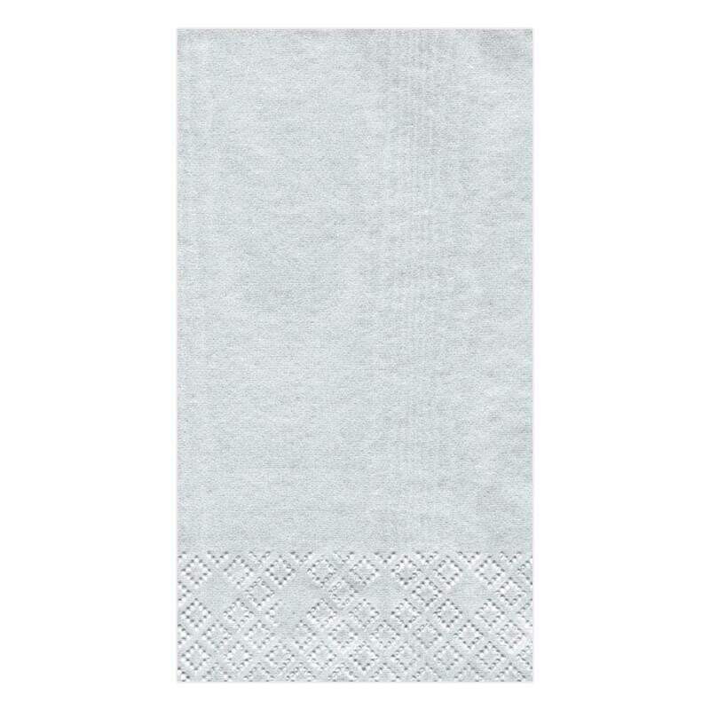 Caspari Guest Towel Moire Platinum 15ct