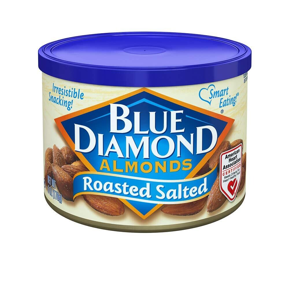 Blue Diamond Roasted Salted Almonds 6oz Can