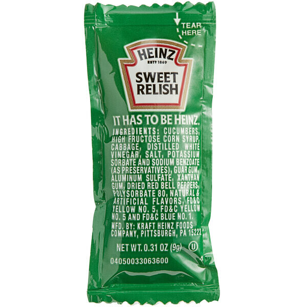 Heinz Sweet Relish Packets 200ct
