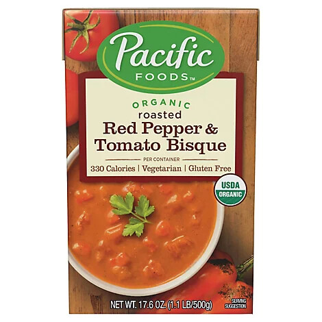 Pacific Foods Organic Roasted Red Pepper &amp; Tomato Bisque 17.6oz