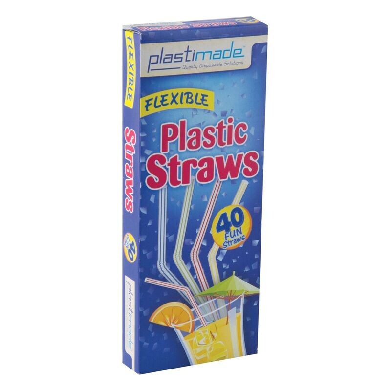 Carnival Flexible Straws 40ct