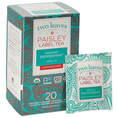 Two Leaves Paisley Label Organic Peppermint 20ct