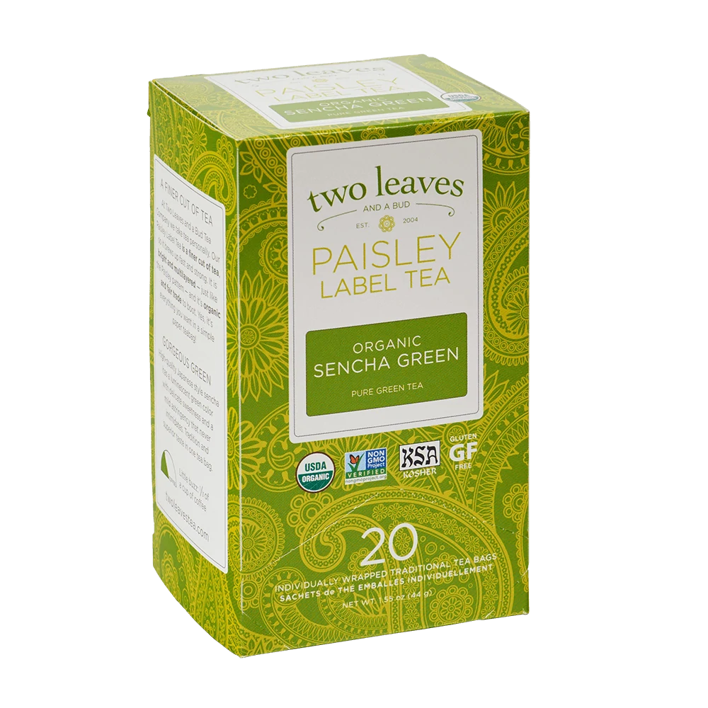 Two Leaves Paisley Label Organic Sencha Green 20ct