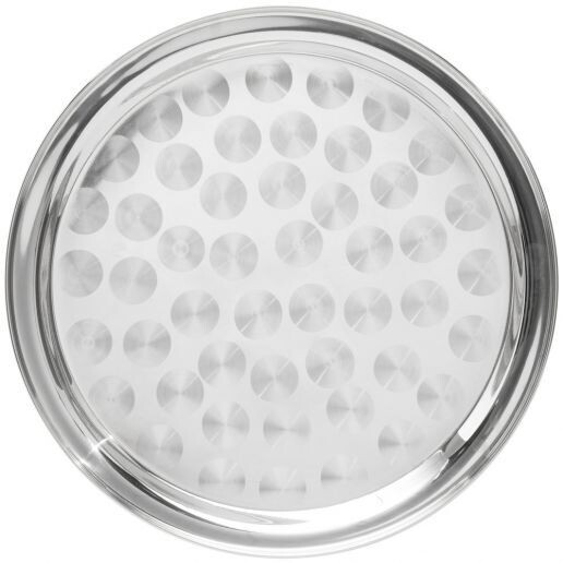 Winco Stainless Steel Round Swirl Serving Tray 14"